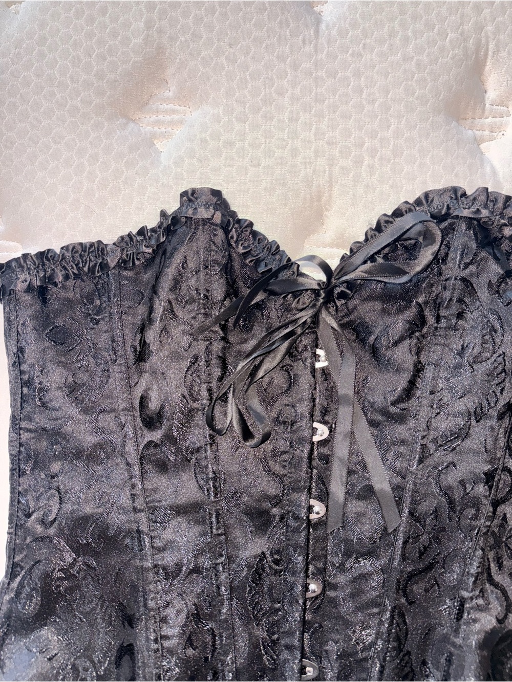 179. Black Lace Corset Bustier - Women's Intimates - Picture 2 of 5